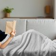 thumbnail image 3 of Grey Geometric Soft Flannel Fleece Throw Blanket, Simple Lattice Graphic Design with Stripes and Lines Monochrome Tile, Cozy Plush for Indoor and Outdoor Use, 60" x 80", Pale Grey White, by Ambesonne, 3 of 5