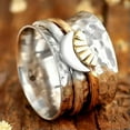thumbnail image 2 of QQTDFG Retro Women 925 Silver Rings Round Cut Turquoise Wedding Jewelry Gifts Size 6-13-#9-7, 2 of 3