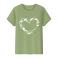 thumbnail image 4 of hcuribad Valentine's Shirts for Women Womens Shirts t Shirts for Women Valentine's Day Funny Print t Shirt Printed Crew Neck Shirt Women's Pullover t Shirt Army Green L, 4 of 8