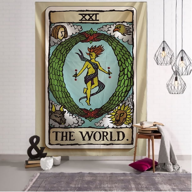 Tapiz de Tarot de brujería India, adivinación mística, colgante de pared, Tapiz psicodélico, tapices de brujería, decoración de habitación, manta de pared Fivean unisex