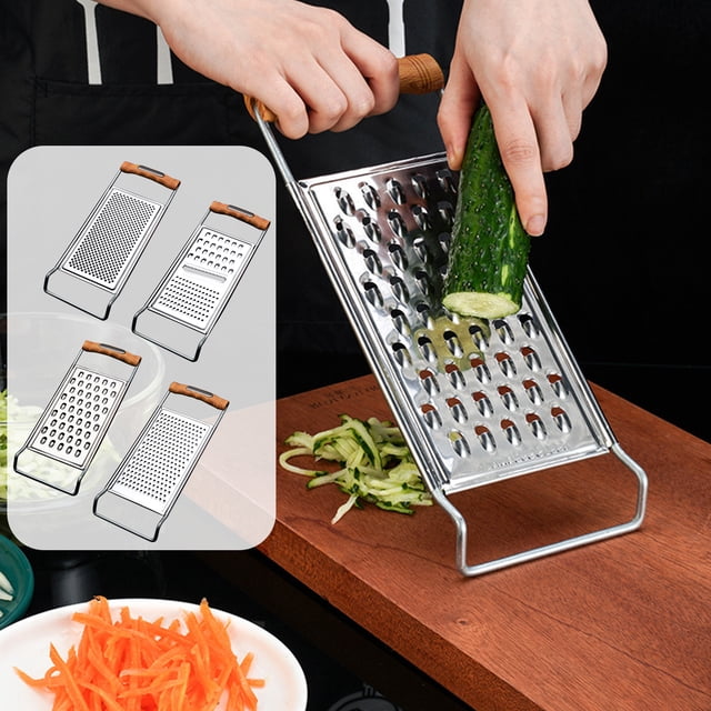 Vacemry 4Pcs Stainless Steel Grater, Foldable Double-Sided Kitchen Tool For Potatoes Cheese Vegetables, Multi-Functional Household Grater For Kitchen Counter Dining Table Picnic Camping Food Prep