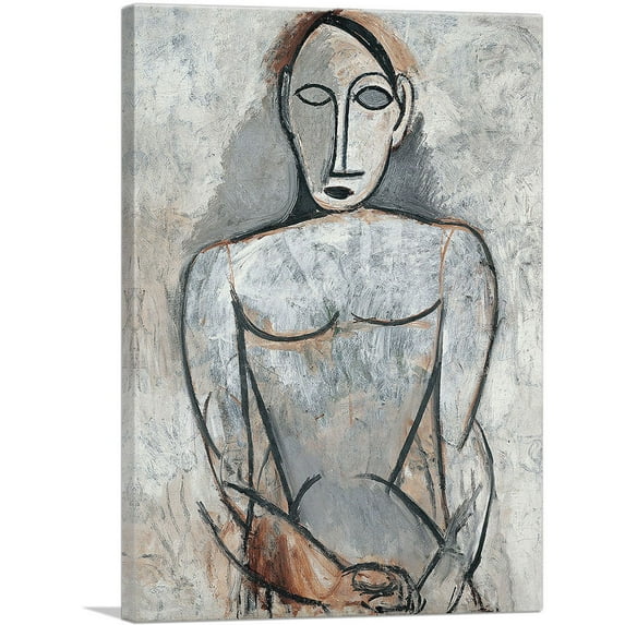 ARTCANVAS Woman with Joined Hands 1907 Canvas Art Print by Pablo Picasso - Size: 18" x 12" (0.75" Deep)