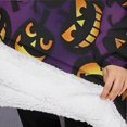 thumbnail image 3 of Oversized Wearable Blanket Hoodie,Jack Olantern Halloween Pattern Sherpa Blanket Hoodie with Super Pockets,Super Warm Fuzzy Pullover for Women & Men, 3 of 6