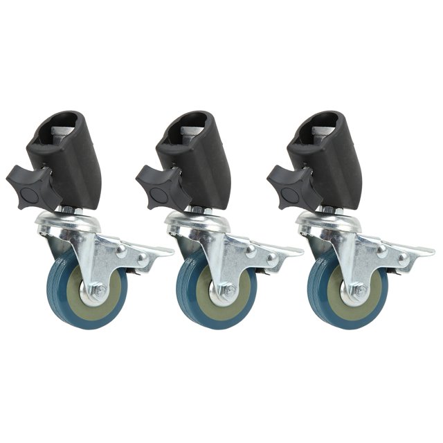 Domqga 3pcs 22mm Swivel Caster Wheels Set For Photography Light Stand Studio Photo Video Shooting Locking Caster Set With Brake,Light Stand Swivel Casters,Locking Caster Set For Light Stands