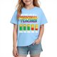 thumbnail image 2 of Blusas y camisas de manga corta con cuello redondo para niños y niñas, camisetas gráficas de manga corta, blusas con estampados bonitos para la temporada escolar., 2 of 9
