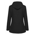 thumbnail image 3 of Topumt Women Plus Size Solid Plush Thickening Outdoor Hooded Raincoat Windbreaker Jacket, 3 of 7