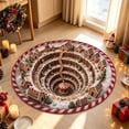 thumbnail image 4 of 3D Rugs Optical Illusion Round Christmas Rug, 23.62 Inch Non Slip Absorbent Polyester Doormat, Stain Resistant Washable Floor Mat for Entryway, Kitchen, Bathroom and Xmas Home Decoration, 4 of 6