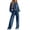 04# Dark Blue, variant on Sweatsuits Women 2 Piece Outfit 2026 Solid Drawstring Wide Leg Sweatpants Crew Neck Long Sleeve Cropped Tracksuit Black L