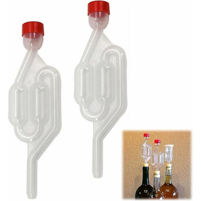 2 uds tapón de fermentación Plus tubos de tapón burbujeador de fermentación válvula de escape de fermentación de plástico burbujeador de esclusa de aire transparente para cerveza vino sidra Br