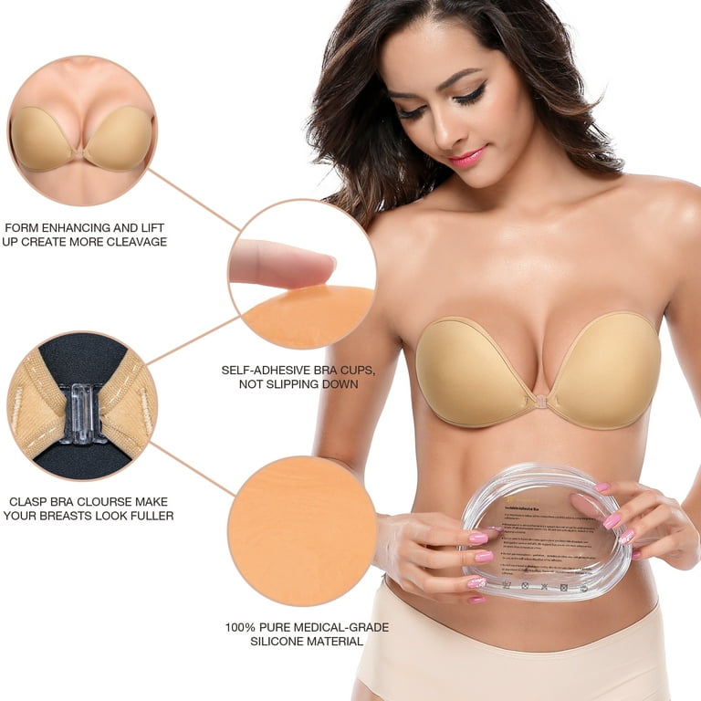 WingsLove Adhesive Bra Reusable Strapless Self Silicone Push up