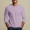 thumbnail image 5 of Lumtrix Men's Long Sleeve Baseball Solid T-Shirts Henley Shirts for Men Casual Cotton Sport Athletic Jersey Tee Tops Light Purple M, 5 of 8