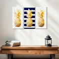thumbnail image 2 of Elephant Stock Navy Pineapple Passion Wall Art - Horizontal Multi Panel Canvas - Dining Room Wall Decor - Food And Drink Multi Panel - White And Gold Decor - 23" x 14", 2 of 4