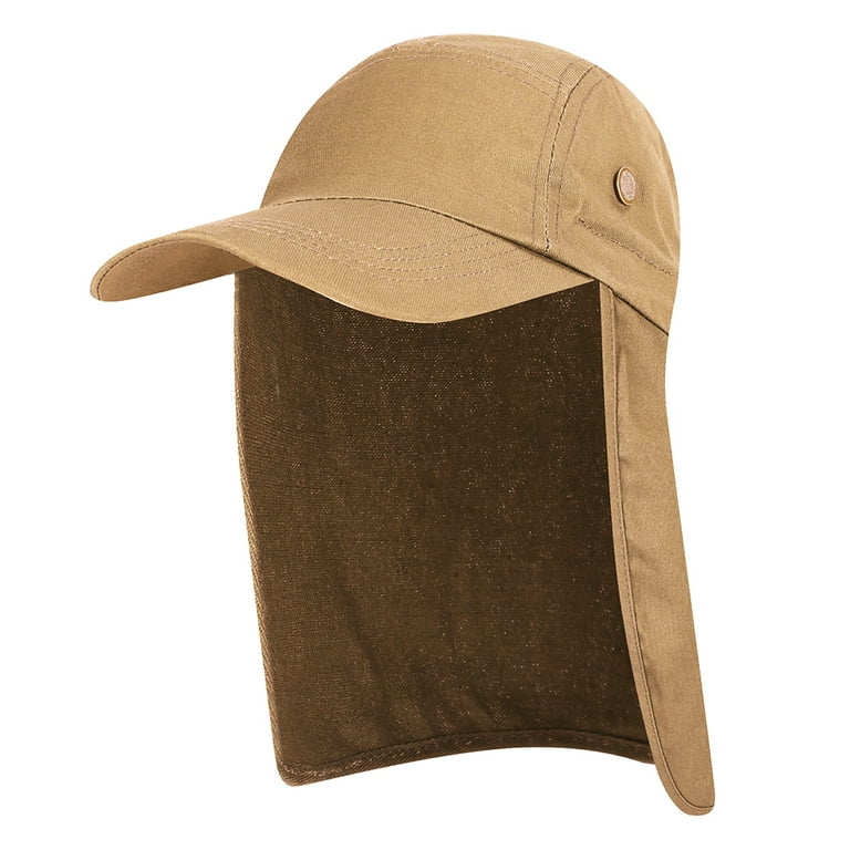 Men UPF 50+ Sun Protection Cap Wide Brim Fishing Sun Cap Hat with Neck Flap