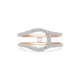 thumbnail image 2 of 1/3 CT Round Cut White Cubic Zirconia Enhancer Curve Guard Ring In 14K Rose Gold Plated 925 Sterling Silver (Color: White, Clarity: VVS1-VVS2, 0.33 Cttw) -8, 2 of 8