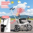 thumbnail image 6 of solautey Kids Tricycle, 6 in 1 Stroll Trike with Adjustable Push Handle, Removable Canopy, Safety Harness, Music Headlight, Detachable Guardrail, Suitable for 18 Months to 6 Years, 6 of 8