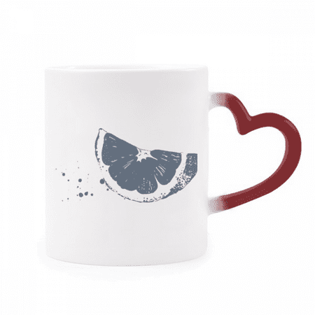 

Fruit Lemon Watercolor Illustration Pattern Heat Sensitive Mug Red Color Changing Stoneware Cup