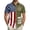 Camouflage Green-E6, variant on Mens Casual Button Up Shirts American Flag Printed Short Sleeve 4th Of July Shirts 250 Year American 1776-2026 Patriotic Tee USA Independence Celebration Casual Tee,Brown 5XL