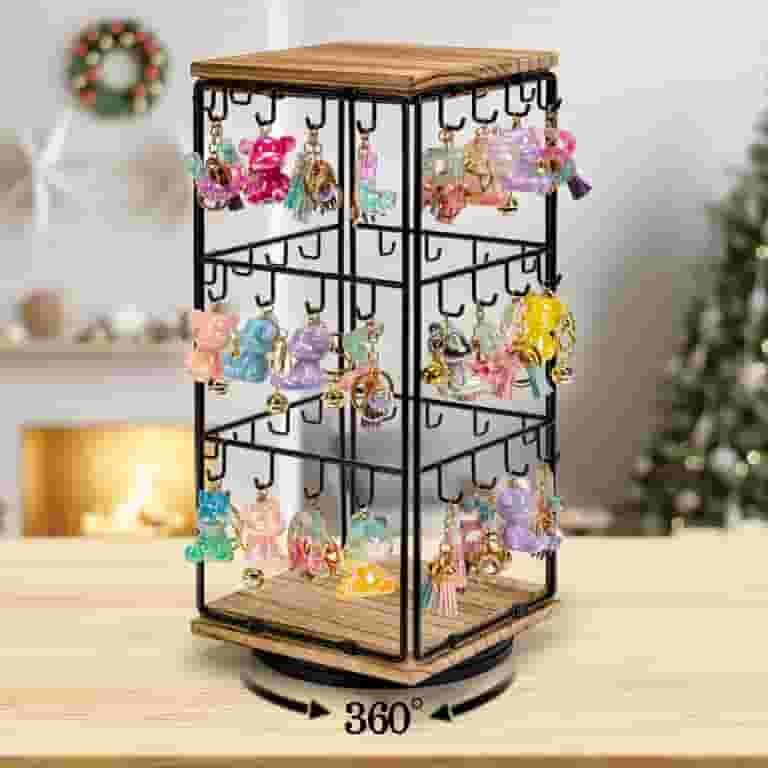 Show Off Your Collection! 48-Pair Rotating Acrylic Earring Display Stand – Spinner Rack