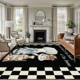 thumbnail image 2 of Chef Gnomes 8x10 Area Rugs, Rustic Black White Paid Dessert Cake Cook Non-Skid Rubber Backing Large Rectangle Rugs - Living Room Bedroom Home Office, Indoor Floor Mat Carpets Washable Rug, 2 of 9