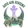 thumbnail image 2 of Women's Star Wars Ewoks Save Our Systems Retro  Graphic Tee White 2X Large, 2 of 4