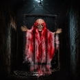 thumbnail image 4 of sruoe Halloween Decor, Halloween Hanging Skeleton Ghost Cage Decoration – Activated Light-Up Ghost with Scary Sounds | Haunted House Prop for Indoor & Outdoor Party Decor (Black), 4 of 5