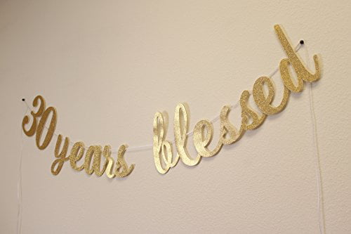 Details about   30 YEARS BLESSED Script Banner Sign SILVER Letter Garland 30th Birthday Banner