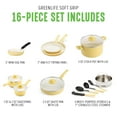 thumbnail image 2 of GreenLife 16 Piece Nonstick Cookware Set, Soft Grip Non-Toxic Ceramic, Dishwasher Safe, Yellow, 2 of 5