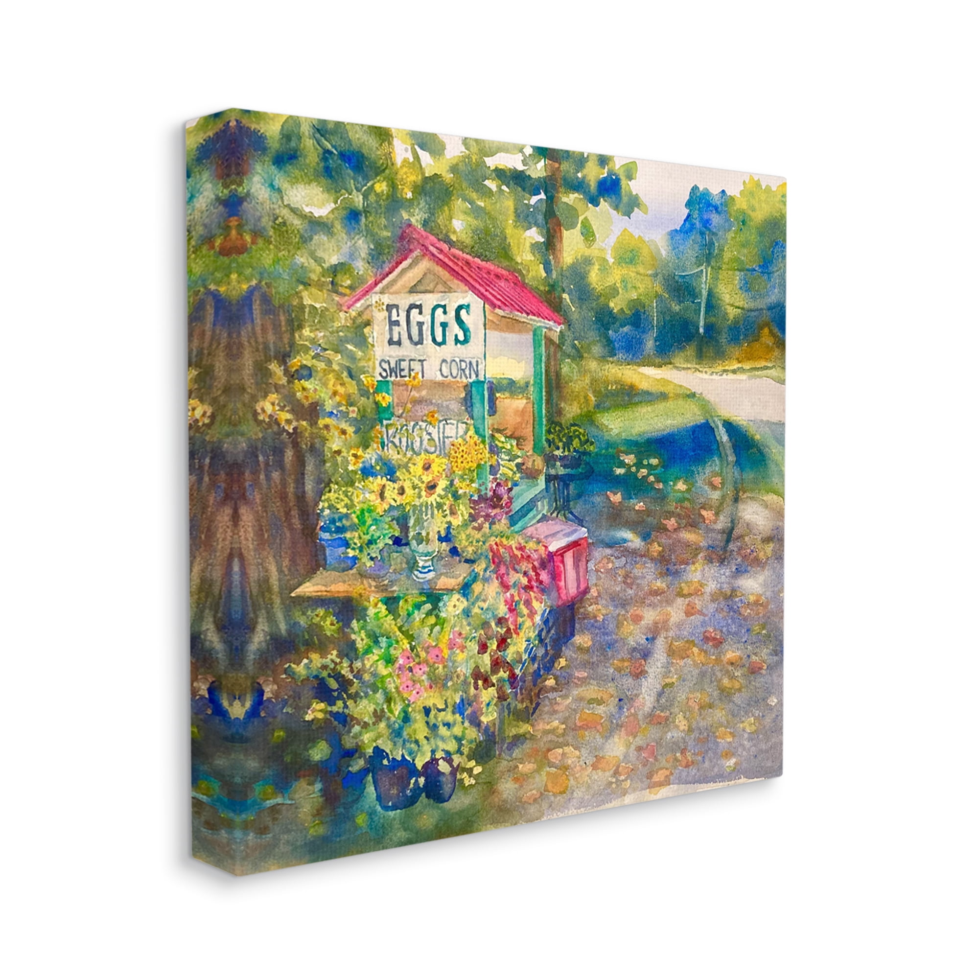 Stupell Industries Farm Stand Painting Nature Painting Gallery Wrapped Canvas Print Wall Art, 24 x 24