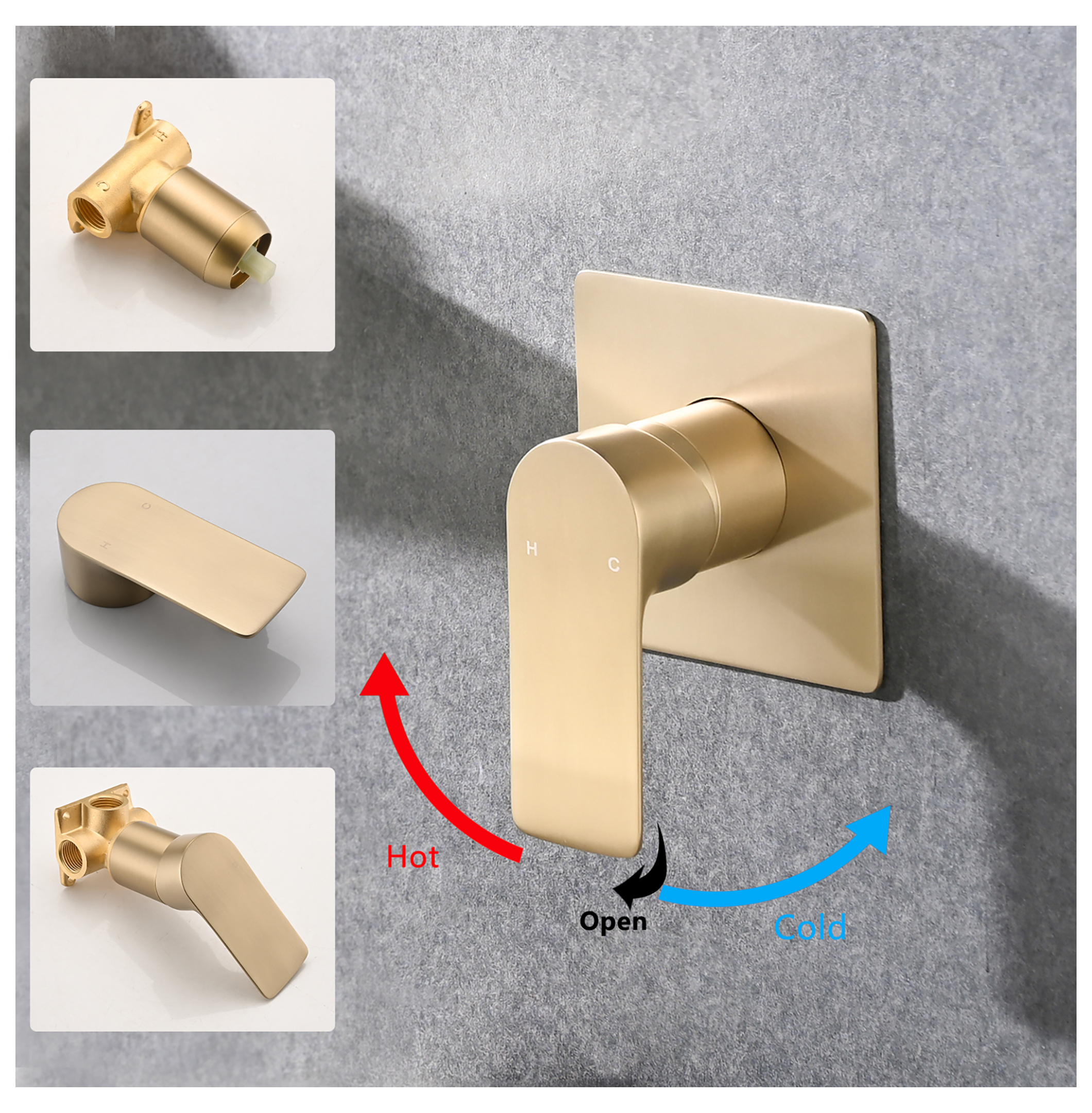 Wall Mount Bathtub Faucet Brushed Finish, Single Handle Waterfall Tub Spout, Modern Bathroom Faucet with Shelf, Stainless Steel