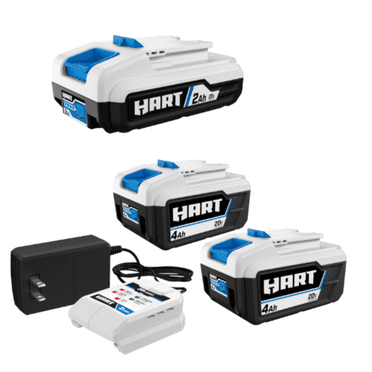 HART 20V 2Ah Battery 2-Pack 4.0Ah Battery Kit Bundle