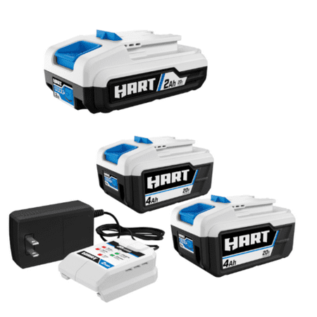 HART 20V 2Ah Battery 2-Pack 4.0Ah Battery Kit Bundle