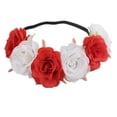 thumbnail image 2 of Diadema de rosas simuladas mexicanas para mujeres, Ataúd del Día de los Muertos, tocado de Halloween, colorido adorno de pelo de fiesta con estambres falsos., 2 of 5