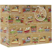 Jillson & Roberts Large Gift Bags, Christmas Train (120 Pcs)