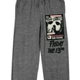 thumbnail image 2 of Friday The 13th Jason Mask Poster Art Men's Gray Heather Sleep Pajama Pants-Small, 2 of 7