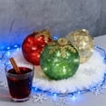 thumbnail image 3 of Shoreew 3 Pcs Christmas Ball Ornaments Pre-Lit Balls with Soft White LED Light for Tabletop Xmas Home Party Centerpiece, 3 of 7