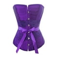 thumbnail image 1 of Chicastic Sexy Purple Satin Lace Corset Lace Up Bustier With Strong Boning - 3-4X- Large, 1 of 2