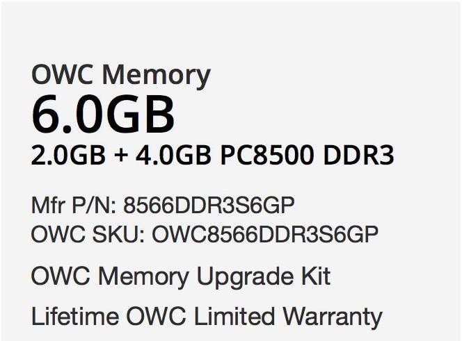 OWC OWC8566DDR3S4GP memoria 4 GB DDR3 1066 MHz 