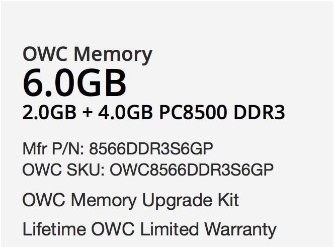 OWC OWC8566DDR3S4GP memoria 4 GB DDR3 1066 MHz OWC OWC8566DDR3S4GP memoria 4 GB DDR3 1066 MHz