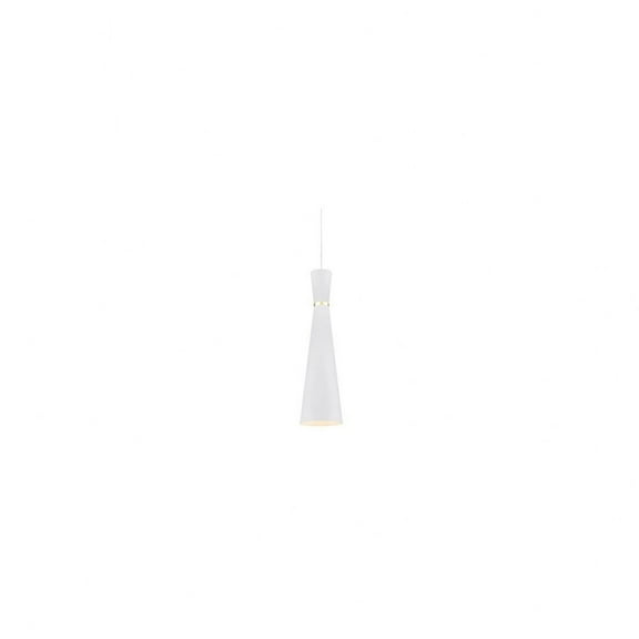 493206-WH/GD-Kuzco Lighting-Vanderbilt - 1 Light Pendant-24 Inches Tall and 6 Inches Wide-White/Gold Finish -Traditional Installation