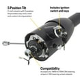 thumbnail image 2 of Universal GM Tilt Steering Column, 30" Black Floor Shift, 5-Position Tilt, Built-in Turn Signal & Hazard Flashers, Compatible with '69-'94 GM Specs, Includes Ignition Keys & Billet Levers, 2 of 9