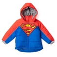 thumbnail image 2 of DC Comics Justice League Superman Toddler Boys Zip Up Puffer Jacket Toddler to Big Kid, 2 of 5