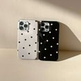 thumbnail image 2 of Retro White Polka Dots Cute Phone Case Compatible with iPhone 14 Pro Classic Trendy Stylish Pattern Slim Soft IMD Glossy Protective Girls Women Cover(iPhone 14pro 6.1inch,Black), 2 of 9