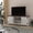 White, variant on Merrick Lane Barn Door Style 58" TV Stand for up to 65" TV; Light Gray Finish