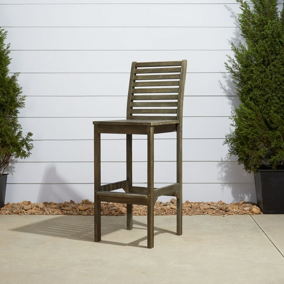 MMTX Outdoor Patio Hand-scraped Wood Bar Chair