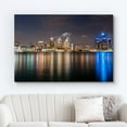 thumbnail image 2 of wall26 Canvas Print Wall Art Detroit, Michigan City Night Skyline Architecture &amp; Maps Cityscape Photography Realism Global Scenic Colorful Multicolor for Living Room, Bedroom, Office - 32"x4, 2 of 5