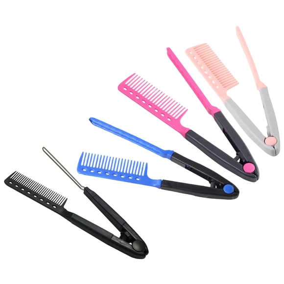 GOOHOCHY 4 peines alisadores en forma de V - Cepillo de dientes finos para alisar el cabello, desenredarlo y peinarlo.