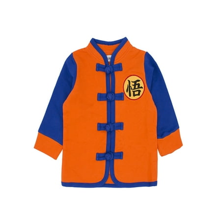 

stylesilove Young Kids Baby Boys Traditional Asian Inspired Long Sleeved Top Sweatshirt 3 Designs (110/3-4y Son Goku Orange)
