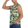 thumbnail image 3 of Lsque Colorful Hawaii Palms Print Men's Cotton Blend Sleeveless Muscle Shirts (S-3XL)- Moisture Wicking, Odor Protection, UPF 30+,Small, 3 of 8