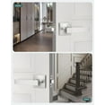 thumbnail image 4 of Satin Nickel Passage Door Handles Interior Brushed Nickel Door Handles Indoor Keyless Non-Locking Lever Set for Hallway or Closet Doors Reversible for Right/Left Handed Door, 4 of 6