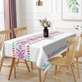 thumbnail image 6 of Nanqianyi Colorful Boho Waterproof Rectangle Tablecloth,102x60 Inch,Stain Resistant Easy Clean,Dining Table Cover for Indoor Outdoor Party Use, 6 of 6